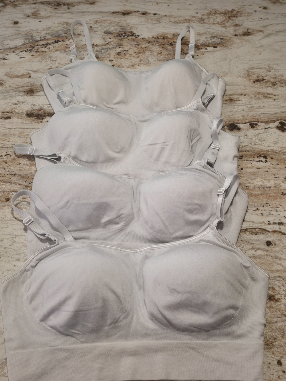 4 Warner's White Easy Does It Dig Free Seamless Wireless Comfort Bralettes